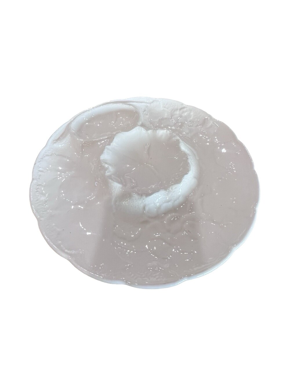 Dick Knox White Ceramic Artichoke Relish Dip Vegetable Serving Dish Vintage